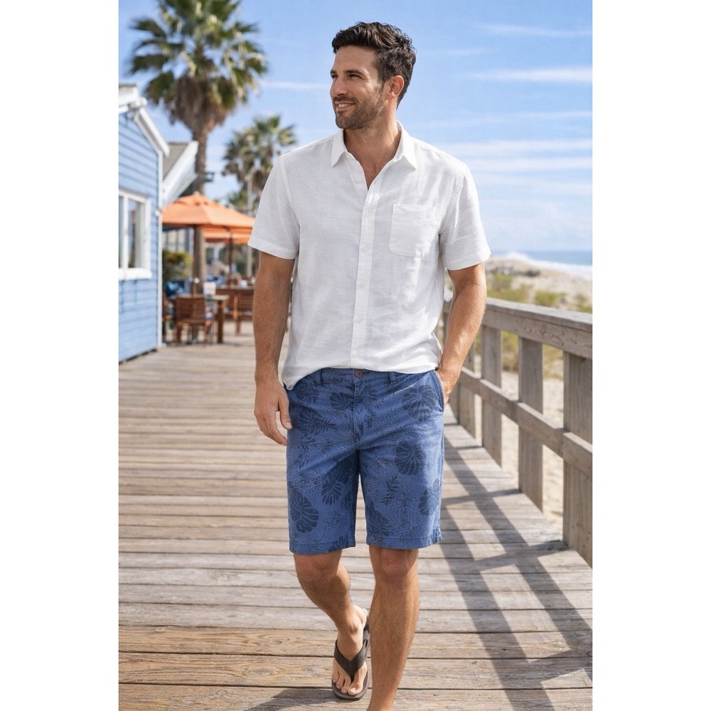 WEATHERPROOF VINTAGE Men's ‎ Blue tropical Print Shorts 33w